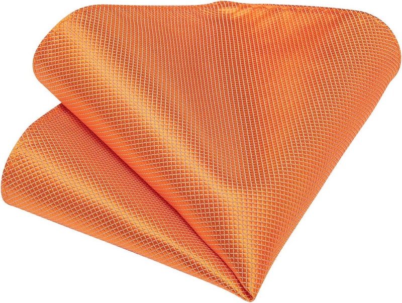 DiBanGu Mens Solid Color Tie and Pocket Square Set Woven Silk Plain Necktie & Handkerchief for Men Wedding Party Formal - Image 4